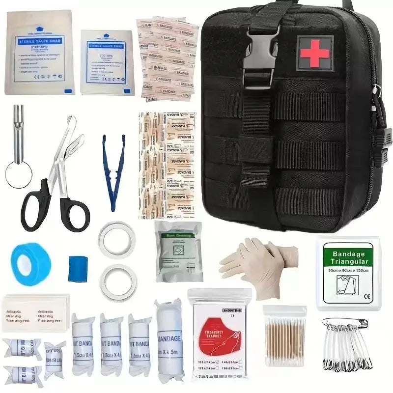150pcs Universal First Aid Kit for Home, Travel, Outdoor & Emergency. Compact & Complete