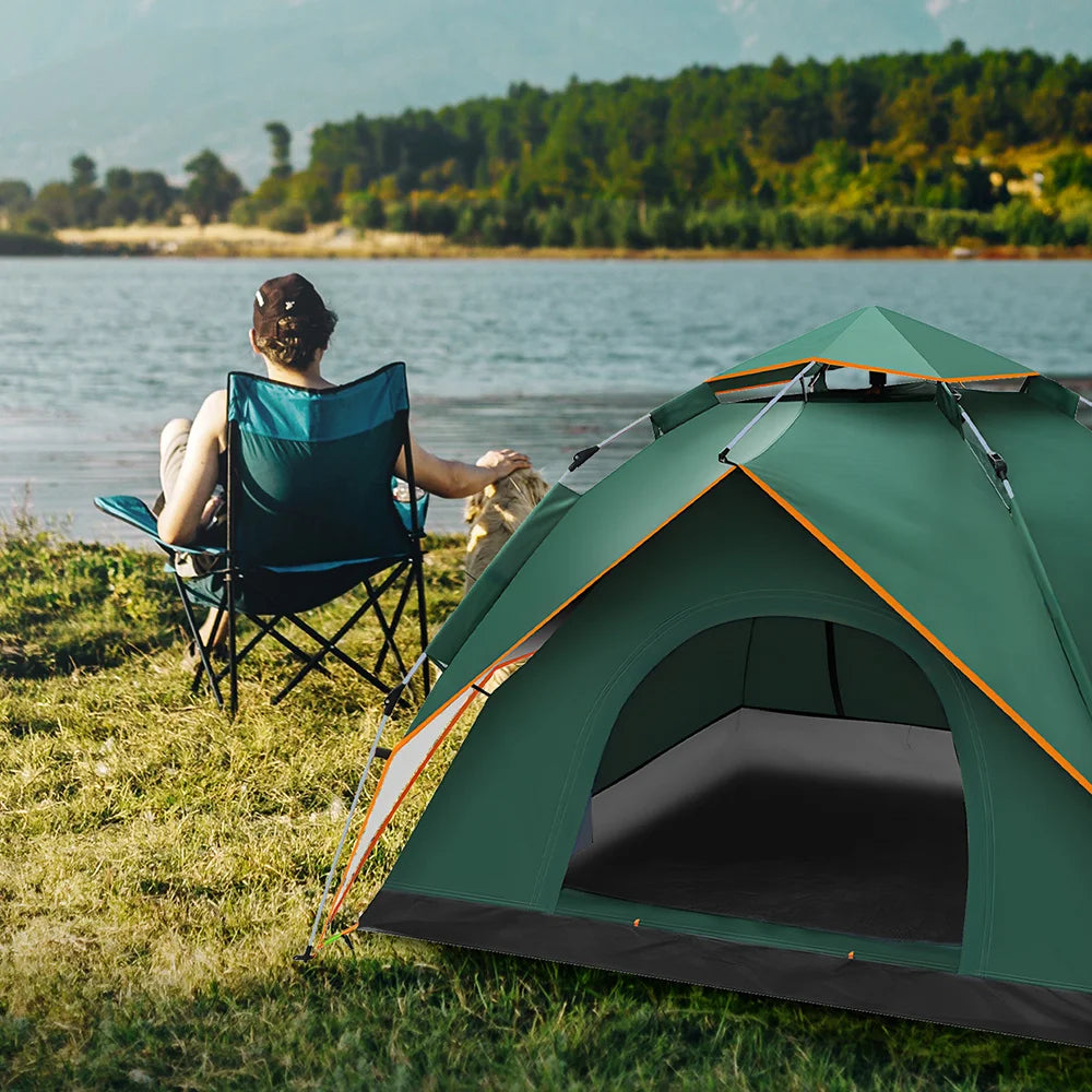 3-4 People Tent with 2 Doors for Camping Hiking Picnic Hunting Fishing, Camping Tent Seconds Tent Throwing Tent Pop Up Tent