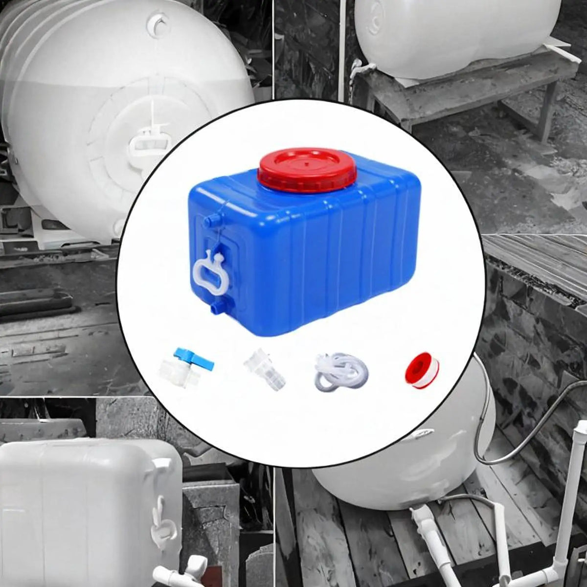 Portable Large Capacity Water Storage Tank Drink Container Camping Water Storage Tank  for Emergency Travel BBQ Horizontal