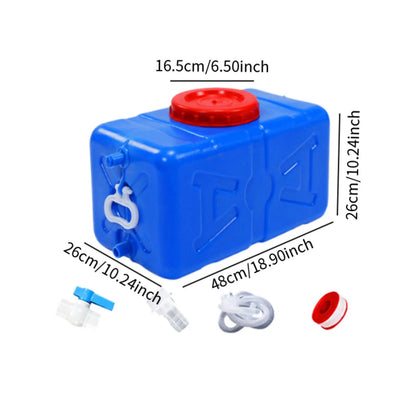 Portable Large Capacity Water Storage Tank Drink Container Camping Water Storage Tank  for Emergency Travel BBQ Horizontal