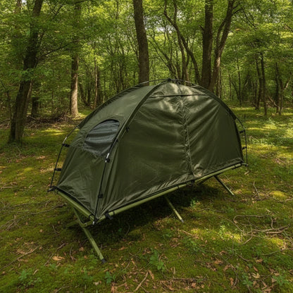 Single Person Folding Cot Tent for Outdoor Camping with Insulated Polyester Shell and Steel Poles Portable Outdoor Cot