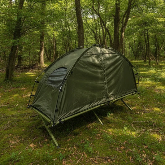 Single Person Folding Cot Tent for Outdoor Camping with Insulated Polyester Shell and Steel Poles Portable Outdoor Cot