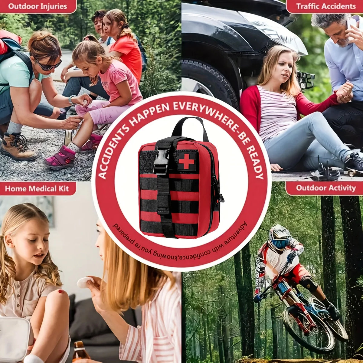 150pcs Universal First Aid Kit for Home, Travel, Outdoor & Emergency. Compact & Complete