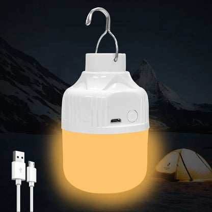 Camping Light Bulb Emergency Night Lighting Outdoor Picnic Hanging Pendant Tent Lamp 500mAh USB Rechargeable LED Bulb