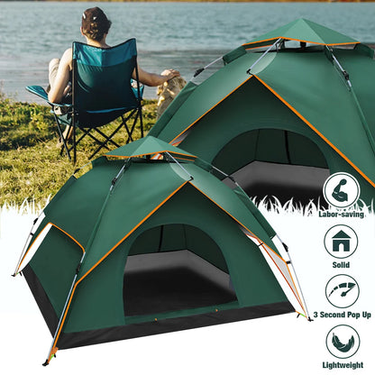 3-4 People Tent with 2 Doors for Camping Hiking Picnic Hunting Fishing, Camping Tent Seconds Tent Throwing Tent Pop Up Tent