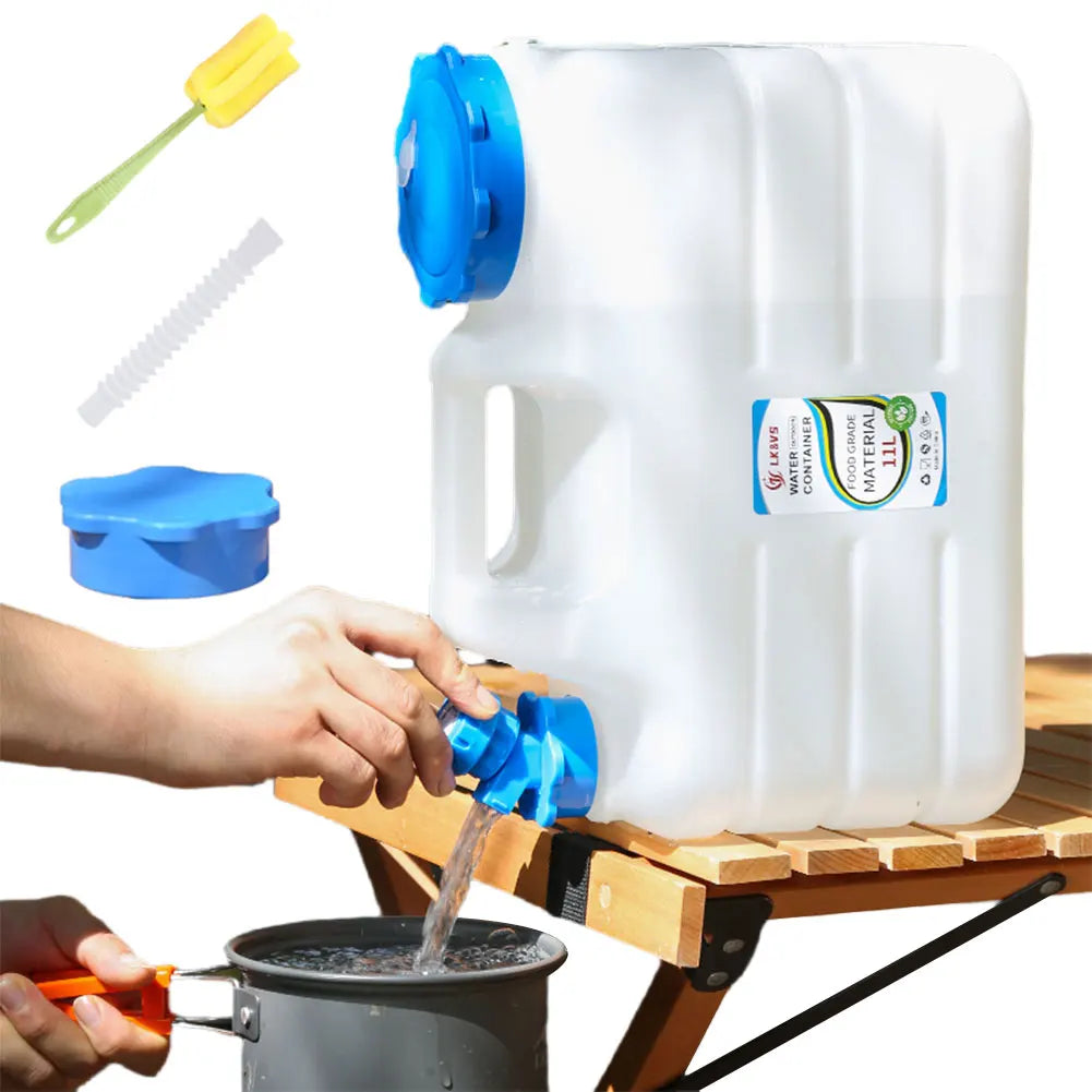 11L Water Storage Container with Faucet Portable Water Tank Large Capacity Drinking Water Bucket for Vehicle Car Camping