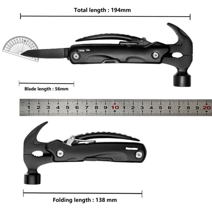 Multiple-Tools Hammer, Multi-Purpose Hammer, Outdoor Camping and Mountain Climbing Tools, Multi-Functional Pliers, Men's Gift