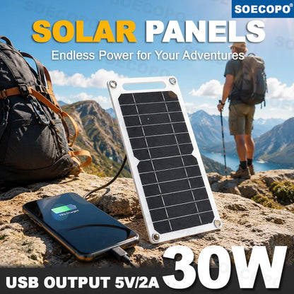 35W Sunpower Portable Solar Panel 5V Solar Plate WithUSB Safe Stabilize Charger ForPower Bank Phone Outdoor Camping Home RV Gift