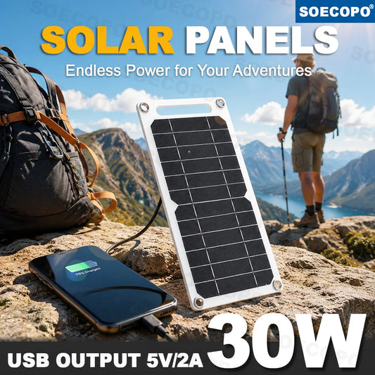 35W Sunpower Portable Solar Panel 5V Solar Plate WithUSB Safe Stabilize Charger ForPower Bank Phone Outdoor Camping Home RV Gift