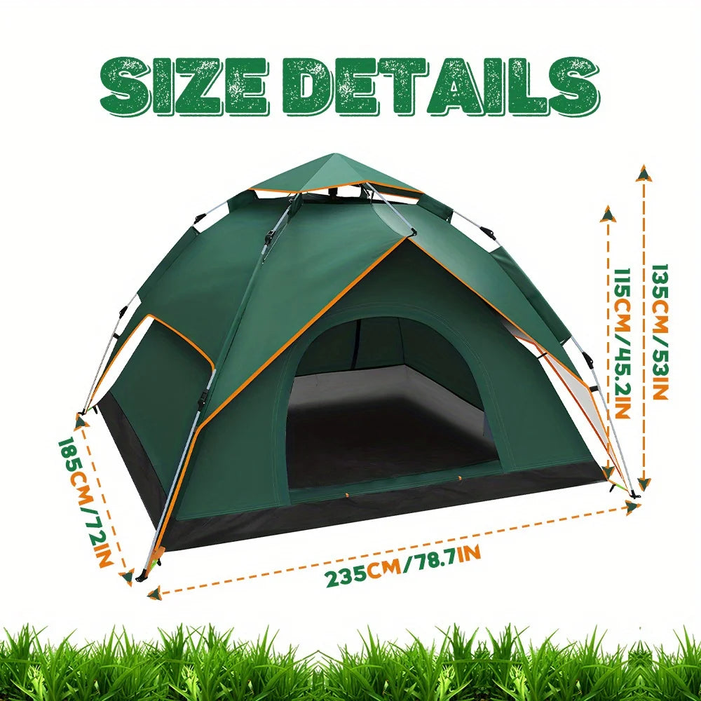 3-4 People Tent with 2 Doors for Camping Hiking Picnic Hunting Fishing, Camping Tent Seconds Tent Throwing Tent Pop Up Tent