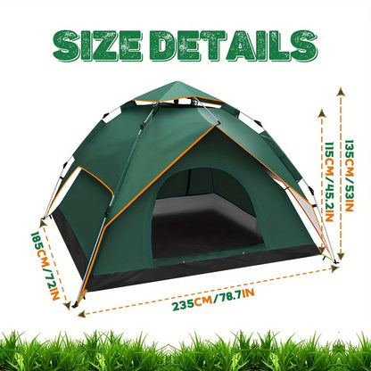 3-4 People Tent with 2 Doors for Camping Hiking Picnic Hunting Fishing, Camping Tent Seconds Tent Throwing Tent Pop Up Tent