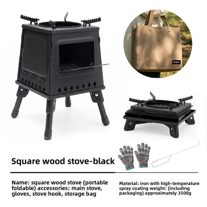 Outdoor Folding Portable Firewood Stove Household Smokeless Carbon Stove Camping Stove Outdoor Portable Fire Burning Stove