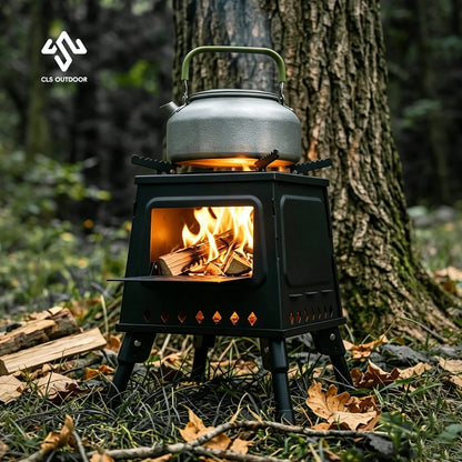 Outdoor Folding Portable Firewood Stove Household Smokeless Carbon Stove Camping Stove Outdoor Portable Fire Burning Stove