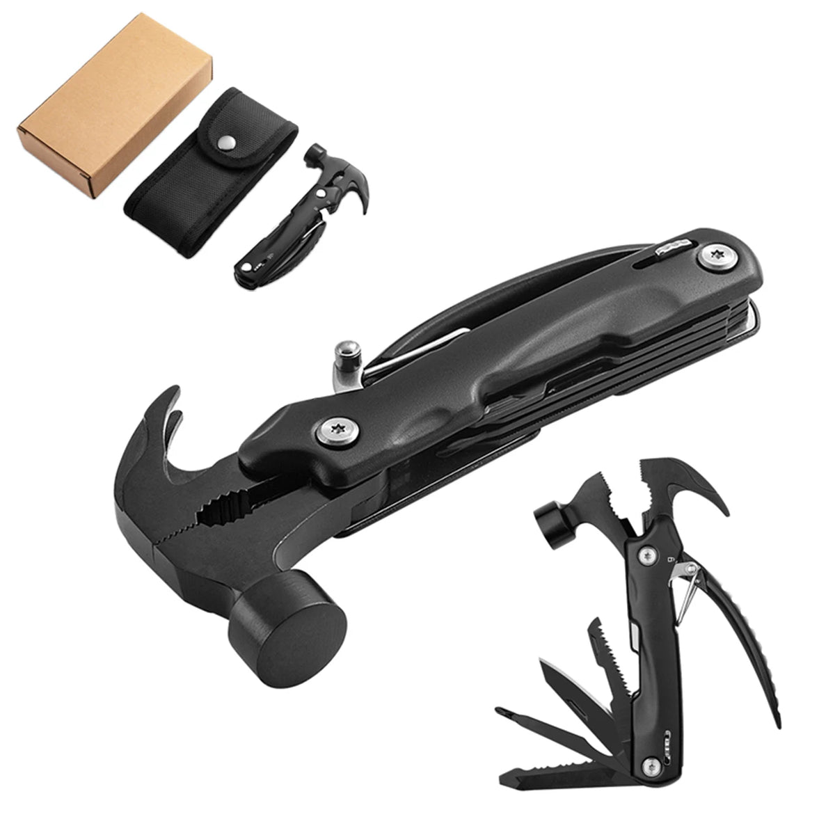 Multiple-Tools Hammer, Multi-Purpose Hammer, Outdoor Camping and Mountain Climbing Tools, Multi-Functional Pliers, Men's Gift
