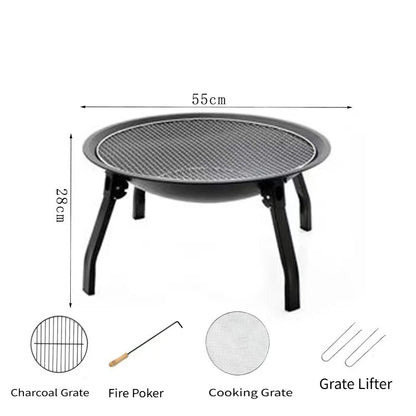 Portable Charcoal BBQ Grill Compact Outdoor Cooking Smokeless Barbecue Grill for Camping Backyard Picnics Family Gatherings