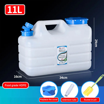11L Water Storage Container with Faucet Portable Water Tank Large Capacity Drinking Water Bucket for Vehicle Car Camping