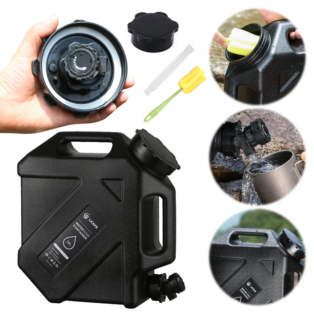 5-10L Water Storage Container with Faucet Drinking Water Bucket Large Capacity Water Dispenser Carrier for Vehicle Car Camping