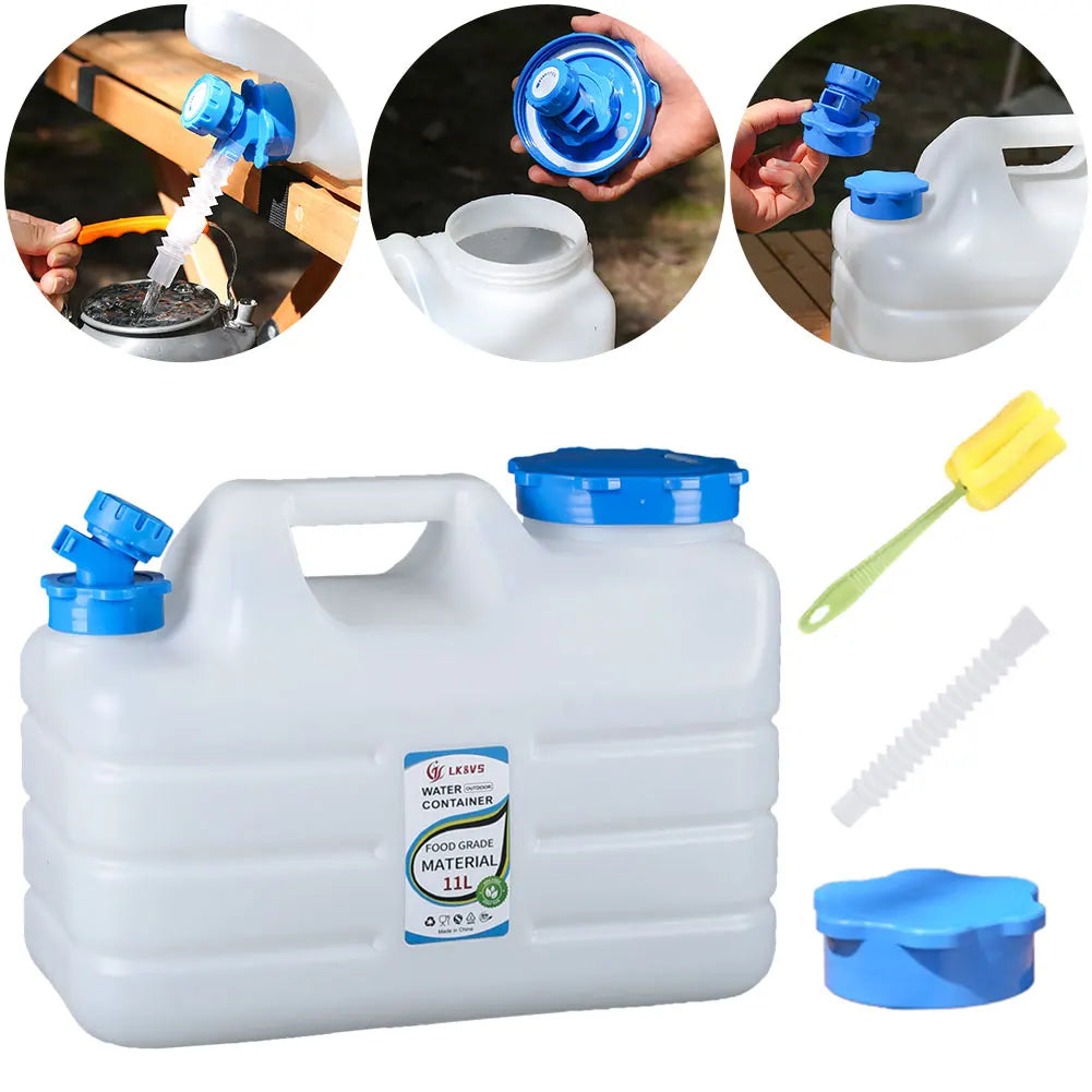 11L Water Storage Container with Faucet Portable Water Tank Large Capacity Drinking Water Bucket for Vehicle Car Camping