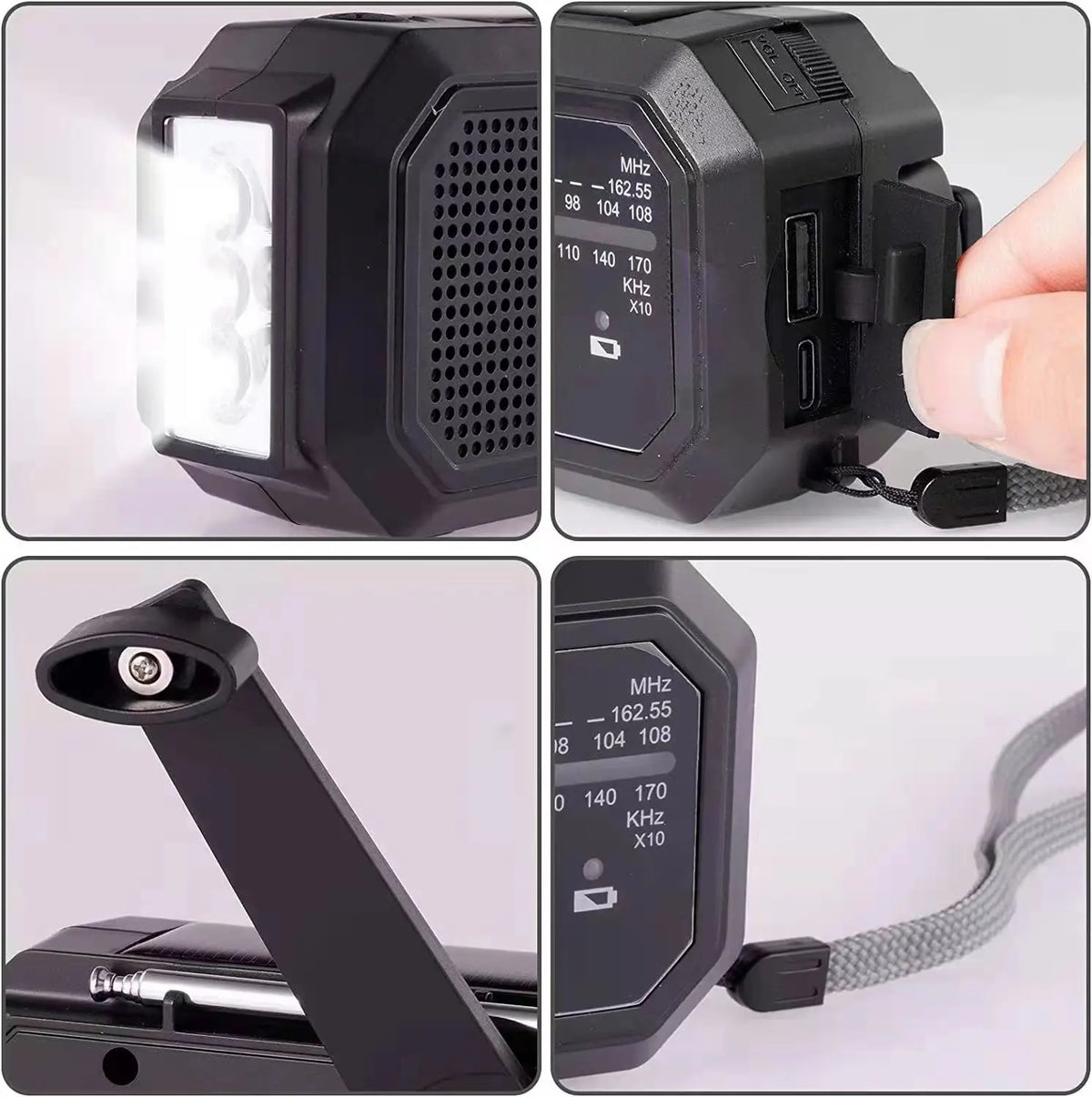 Portable Solar Radio, Emergency Kits First Aid Radio With Crank, Dynamo AM/FM Radio, Blackout Power Station, USB Phone Charger