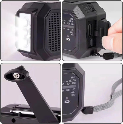 Portable Solar Radio, Emergency Kits First Aid Radio With Crank, Dynamo AM/FM Radio, Blackout Power Station, USB Phone Charger
