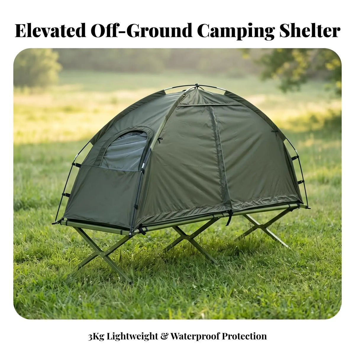 Single Person Folding Cot Tent for Outdoor Camping with Insulated Polyester Shell and Steel Poles Portable Outdoor Cot