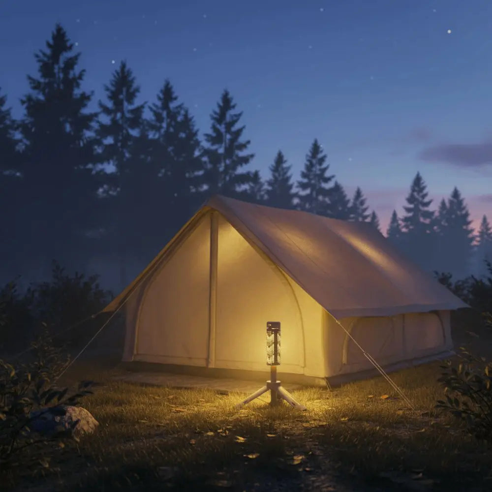 LED Light Source Folding Camping Light Stepless Dimming Multi-color Lighting Portable Telescopic Lantern Triangle Stand Base