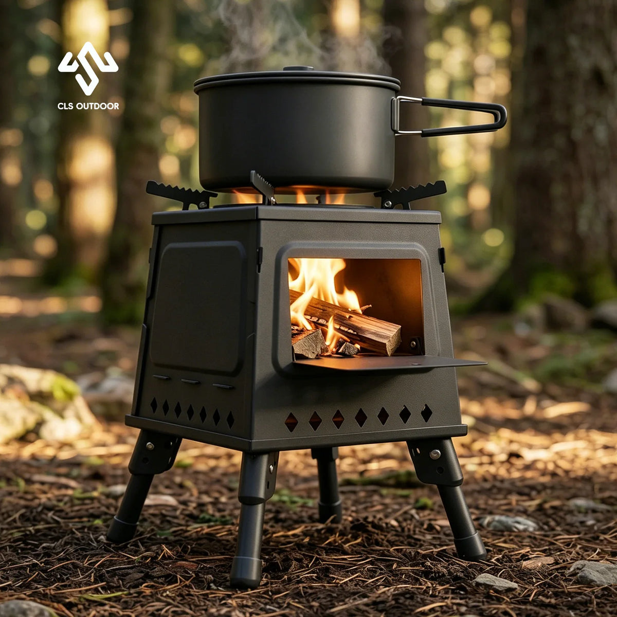 Outdoor Folding Portable Firewood Stove Household Smokeless Carbon Stove Camping Stove Outdoor Portable Fire Burning Stove