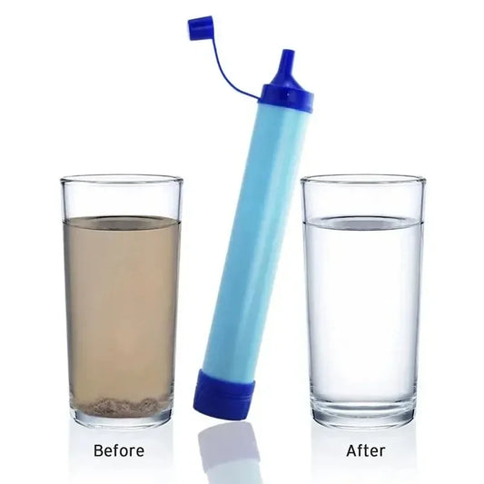 Reusable Portable Water Filter Straw Outdoor Emergency Survival Water Purifier for Camping Hiking Travel Climbing Trip