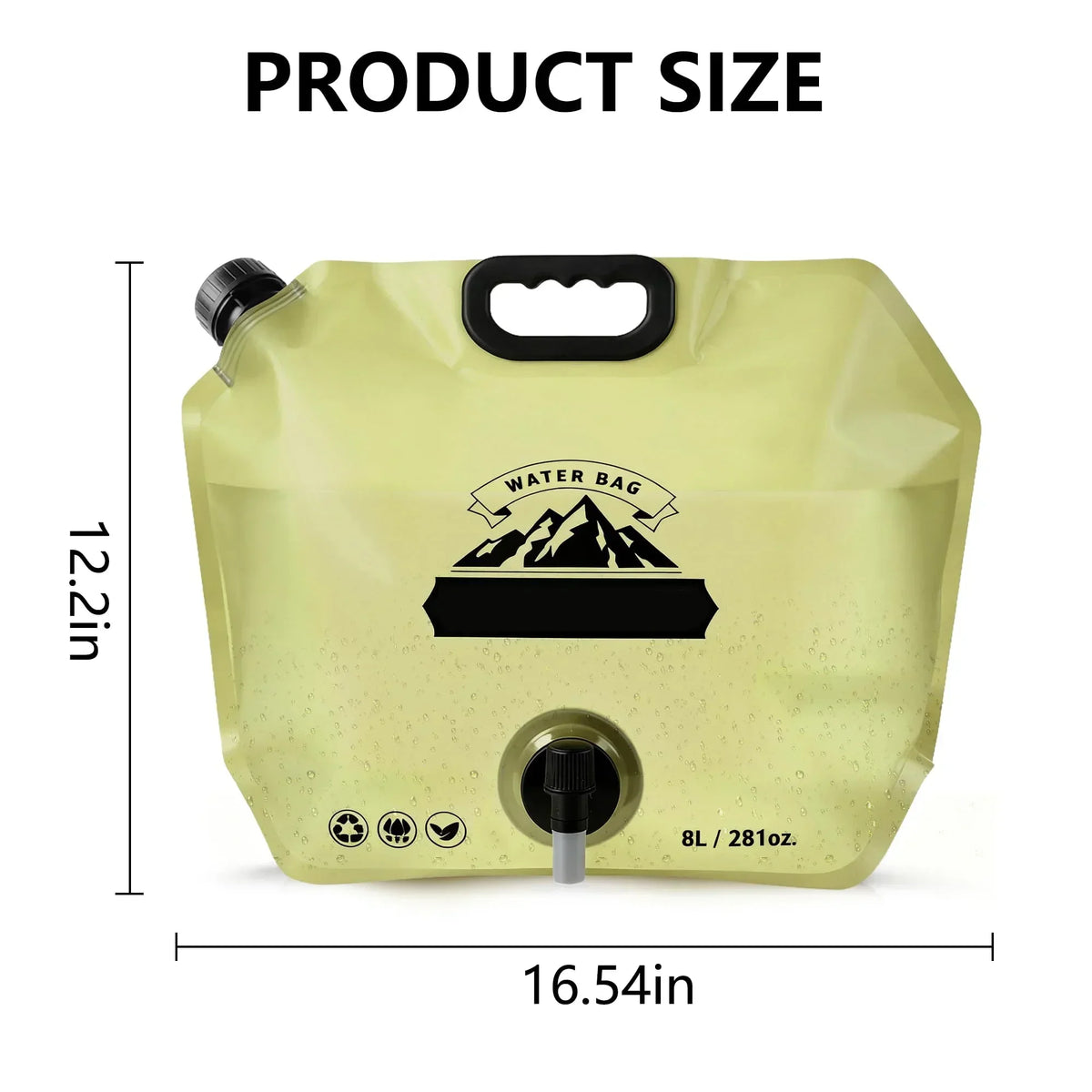 2Pcs Water Jug Camping 2.1Gallon, Reusable BPA Free Plastic Flasks, For Outdoor Hiking, Backpacking, Emergency Prep