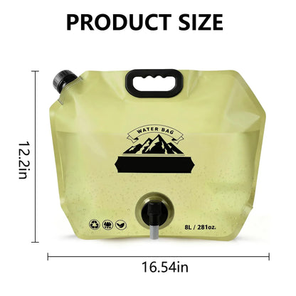 2Pcs Water Jug Camping 2.1Gallon, Reusable BPA Free Plastic Flasks, For Outdoor Hiking, Backpacking, Emergency Prep