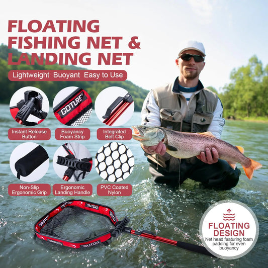 Goture Fishing Equipment Set Fishing Rod+Wheel+Bag+Net+Tackle Accessories Full Set Fishing Gear Used for Outdoor Hunting