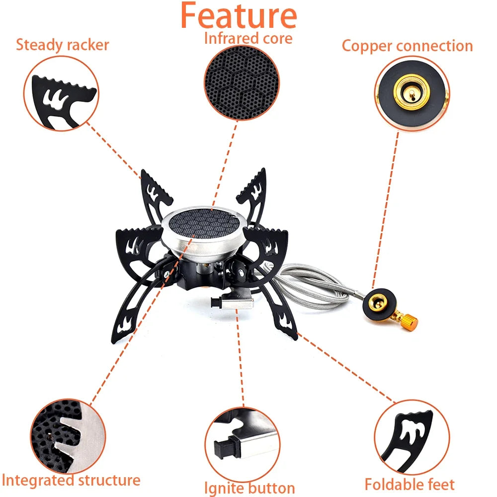 2026 Outdoor Cooking 4200W Foldable Camping New Cooker Burners Wind Resistant Flame Stability Compacts Portable Design