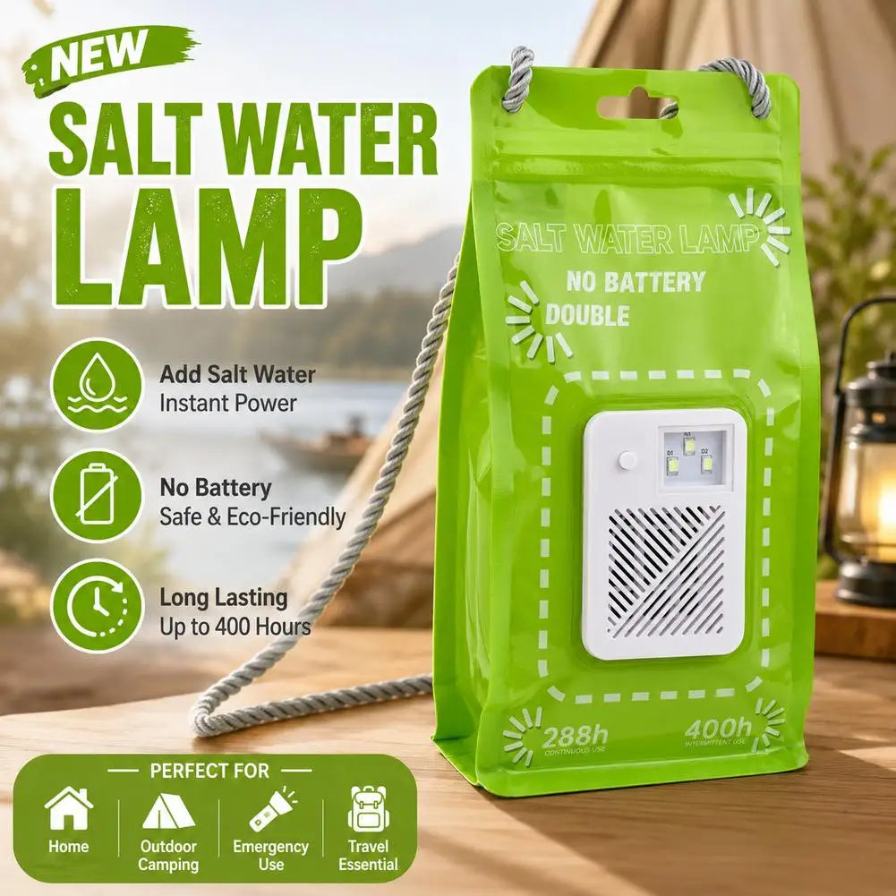 Reusable Salt Water Emergency Lamp Portable LED Camping Lamp Waterproof Salt Water Light For Outdoor Camping Night Fishing Lamp