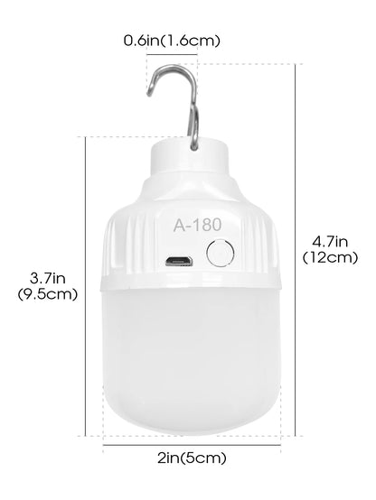 Camping Light Bulb Emergency Night Lighting Outdoor Picnic Hanging Pendant Tent Lamp 500mAh USB Rechargeable LED Bulb