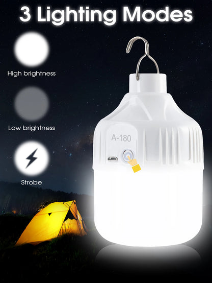 Camping Light Bulb Emergency Night Lighting Outdoor Picnic Hanging Pendant Tent Lamp 500mAh USB Rechargeable LED Bulb