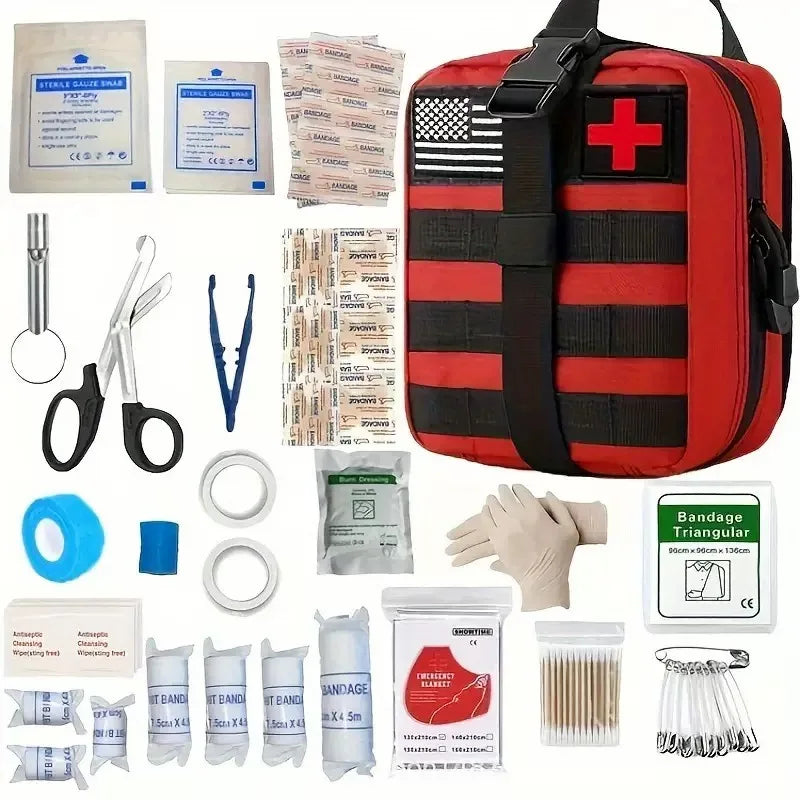 150pcs Universal First Aid Kit for Home, Travel, Outdoor & Emergency. Compact & Complete